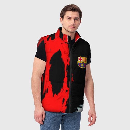 Мужской жилет Barcelona fc краски спорт / 3D-Красный – фото 3