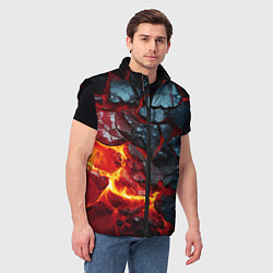 Мужской жилет Темная огненная плитка, цвет: 3D-черный — фото 2