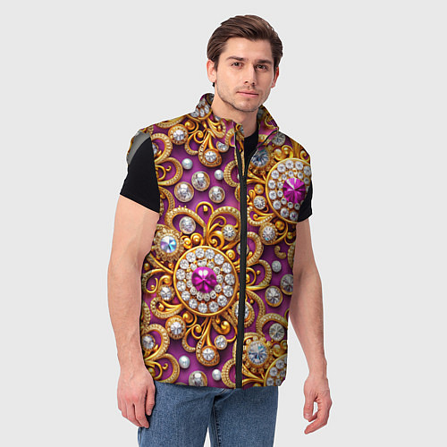 Мужской жилет Ювелирный паттерн / 3D-Светло-серый – фото 3