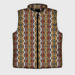 Мужской жилет Оранжевые африканские волны, цвет: 3D-черный