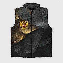 Мужской жилет Золотой герб России на темном фоне, цвет: 3D-светло-серый