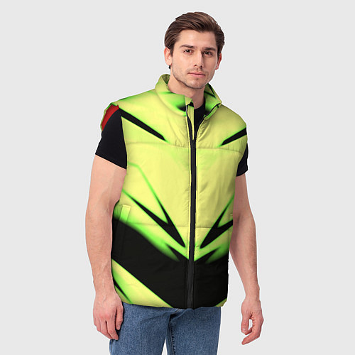Мужской жилет Geometry stripes кислотный стиль / 3D-Красный – фото 3