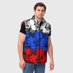 Мужской жилет Российский флаг брызги, цвет: 3D-красный — фото 2