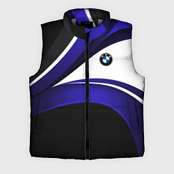 Мужской жилет BMW Logotype - blue waves, цвет: 3D-светло-серый