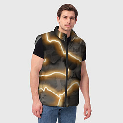 Мужской жилет Электрический удар молнии паттерн, цвет: 3D-светло-серый — фото 2