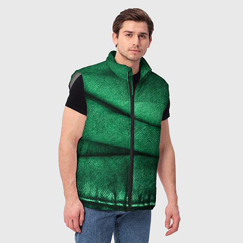 Мужской жилет Зеленая джинса / 3D-Светло-серый – фото 3