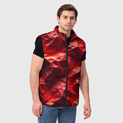 Мужской жилет Эффект текстуры мятой красной бумаги, цвет: 3D-черный — фото 2