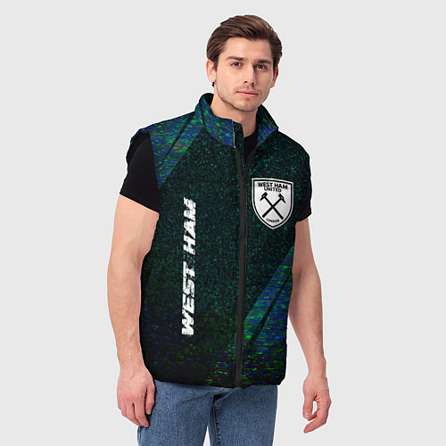Мужской жилет West Ham glitch blue / 3D-Черный – фото 3