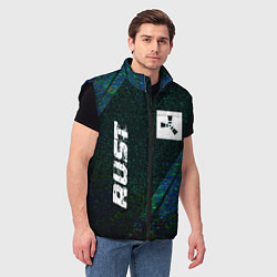 Мужской жилет Rust glitch blue, цвет: 3D-черный — фото 2