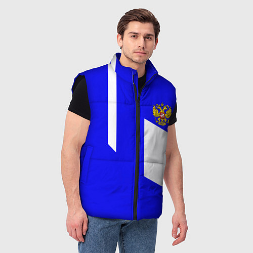 Мужской жилет Россия спортивный стиль / 3D-Черный – фото 3