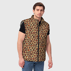 Мужской жилет Леопардовый узор текстура-шкура, цвет: 3D-светло-серый — фото 2