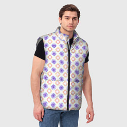 Мужской жилет Красивый узор цветочки, цвет: 3D-светло-серый — фото 2