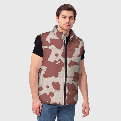 Мужской жилет Коровий паттерн коричневого цвета / 3D-Черный – фото 3