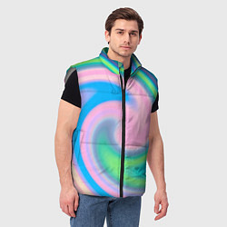 Мужской жилет Абстракция спиральная, цвет: 3D-светло-серый — фото 2