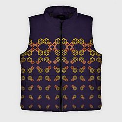 Мужской жилет Цветочный орнамент на синем, цвет: 3D-черный