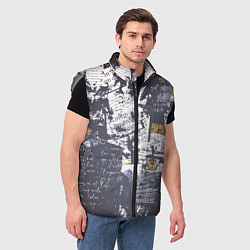 Мужской жилет Газетная страничка, цвет: 3D-светло-серый — фото 2
