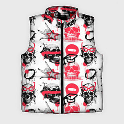 Мужской жилет Текстурные черепа, цвет: 3D-красный