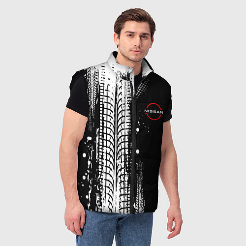 Мужской жилет Ниссан - следы от шин / 3D-Черный – фото 3