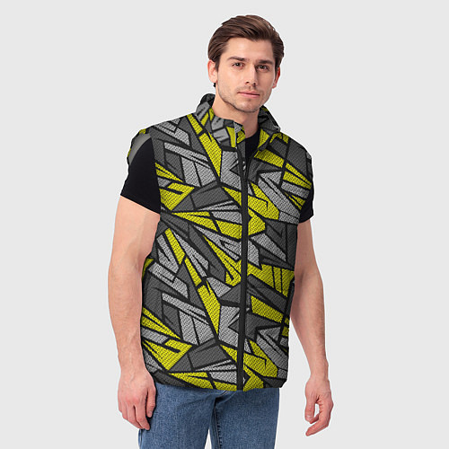 Мужской жилет Абстрактный камуфляжный узор / 3D-Светло-серый – фото 3