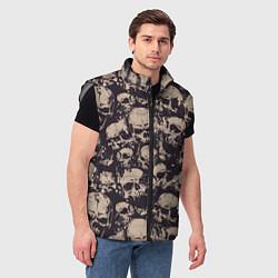Мужской жилет Черепная текстура, цвет: 3D-светло-серый — фото 2