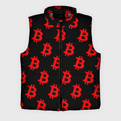 Мужской жилет Bitcoin red logo money, цвет: 3D-светло-серый