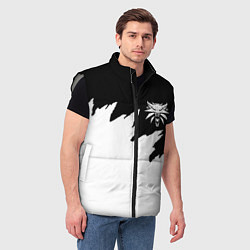 Мужской жилет Ведьмак белое лого краски, цвет: 3D-светло-серый — фото 2