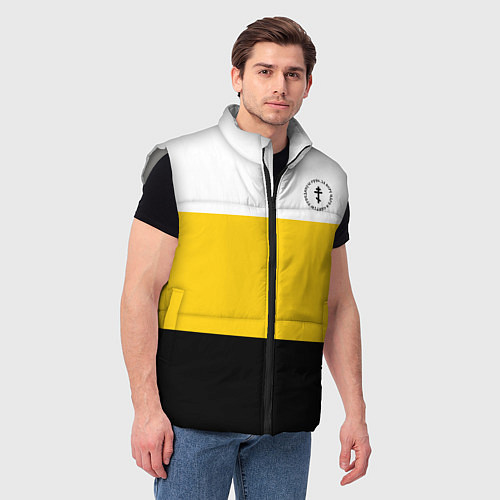 Мужской жилет За веру царя Николай II крест черный / 3D-Светло-серый – фото 3