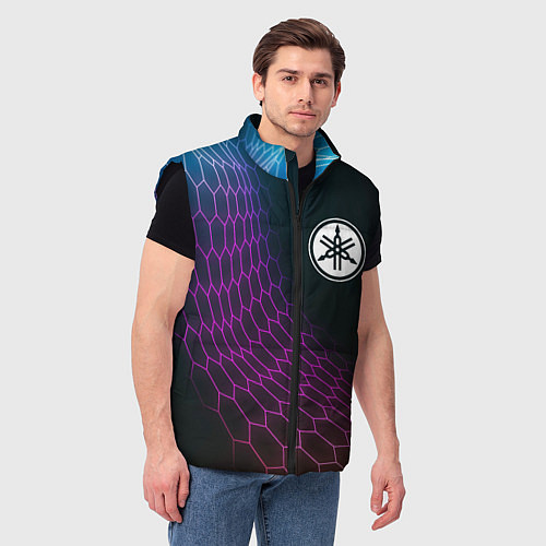 Мужской жилет Yamaha neon hexagon / 3D-Черный – фото 3