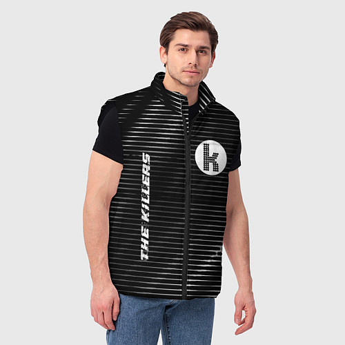 Мужской жилет The Killers metal rock lines / 3D-Черный – фото 3