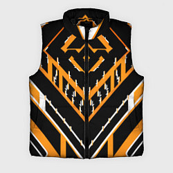 Мужской жилет Жёлто-белые линии на чёрном фоне, цвет: 3D-черный