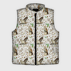 Мужской жилет Совы и перья, цвет: 3D-светло-серый