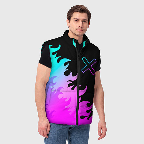 Мужской жилет A Silent Voice неоновый огонь / 3D-Черный – фото 3