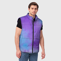 Мужской жилет Фиолетовый космический туман, цвет: 3D-черный — фото 2