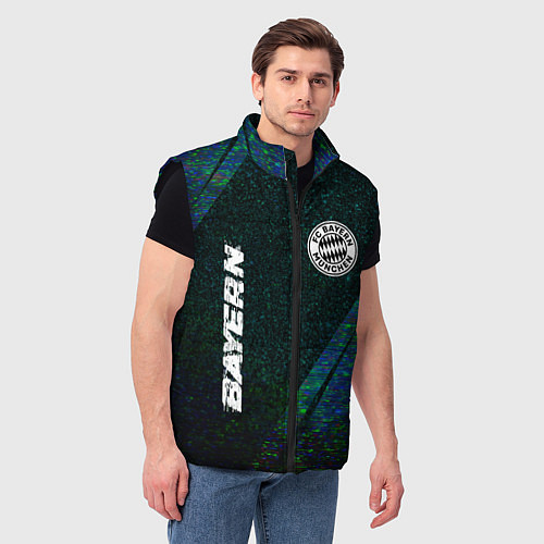Мужской жилет Bayern glitch blue / 3D-Черный – фото 3
