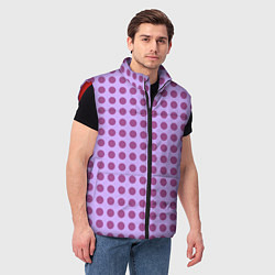 Мужской жилет Сиреневый паттерн в горошек, цвет: 3D-красный — фото 2