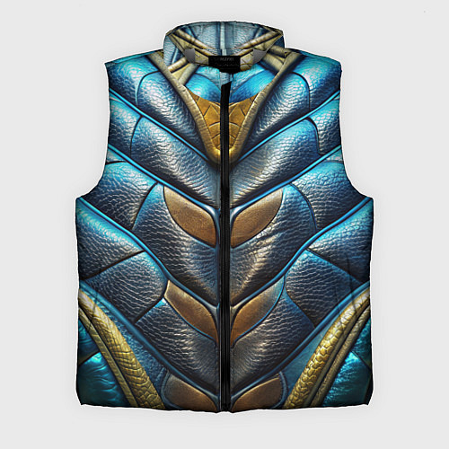 Мужской жилет Объемная синяя текстурная кожа / 3D-Светло-серый – фото 1