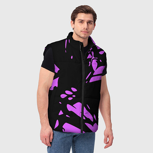 Мужской жилет Фиолетовая абстракция / 3D-Черный – фото 3