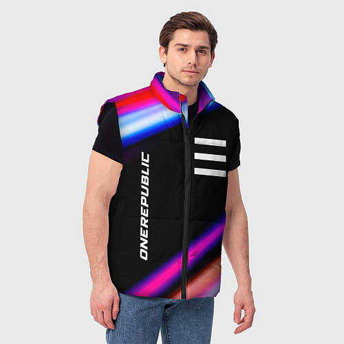 Мужской жилет OneRepublic neon rock lights / 3D-Черный – фото 3