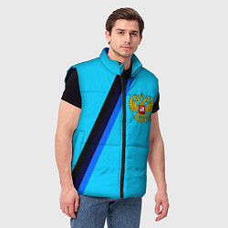 Мужской жилет Россия спортивная геометрия, цвет: 3D-черный — фото 2