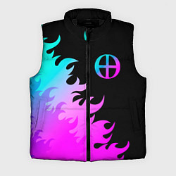 Мужской жилет Blue Exorcist неоновый огонь, цвет: 3D-черный