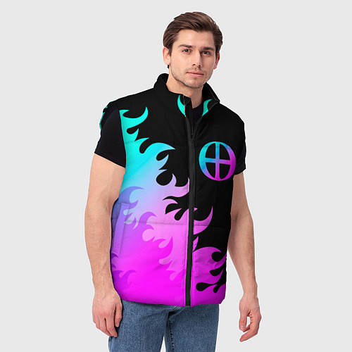 Мужской жилет Blue Exorcist неоновый огонь / 3D-Черный – фото 3