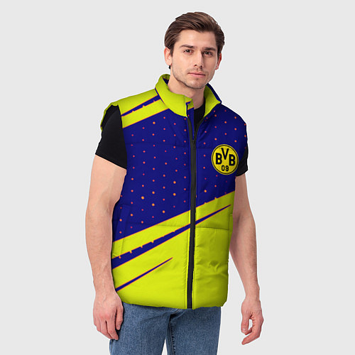 Мужской жилет Borussia logo geometry / 3D-Черный – фото 3