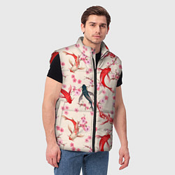 Мужской жилет Разноцветные рыбы кои, цвет: 3D-красный — фото 2