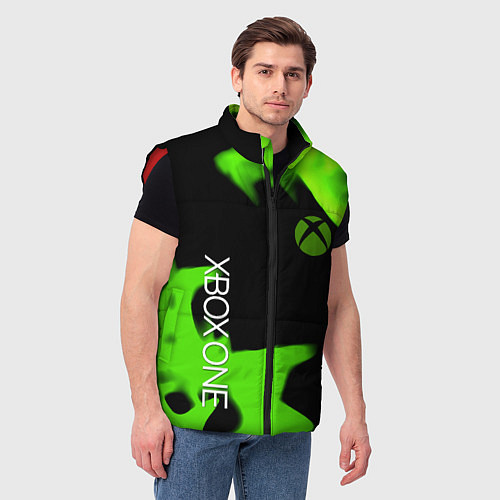 Мужской жилет Xbox one green flame / 3D-Красный – фото 3