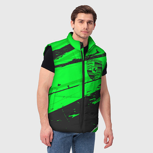 Мужской жилет Porsche sport green / 3D-Черный – фото 3