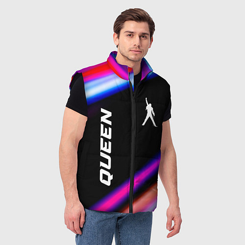 Мужской жилет Queen neon rock lights / 3D-Черный – фото 3