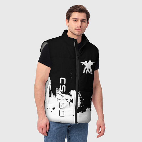 Мужской жилет Контра белые лого / 3D-Светло-серый – фото 3