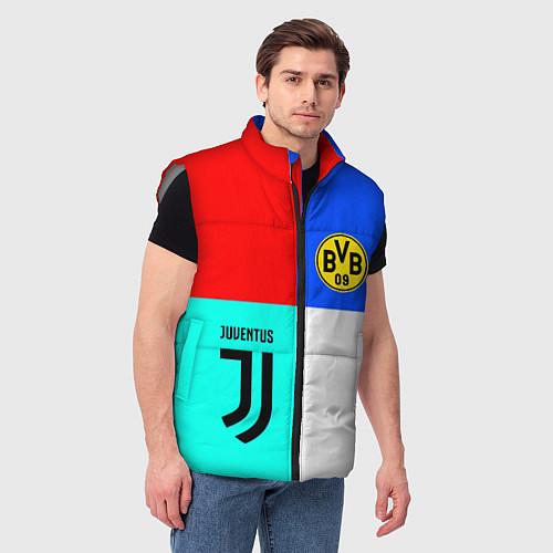 Мужской жилет Juventus x Borussia / 3D-Светло-серый – фото 3
