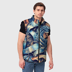 Мужской жилет Джинсовая рванина - модный тренд, цвет: 3D-черный — фото 2