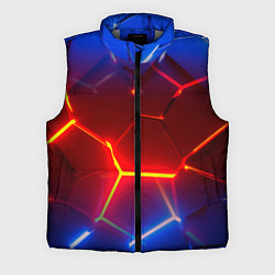 Мужской жилет Светящиеся лавой неоновые плиты в разломе, цвет: 3D-светло-серый